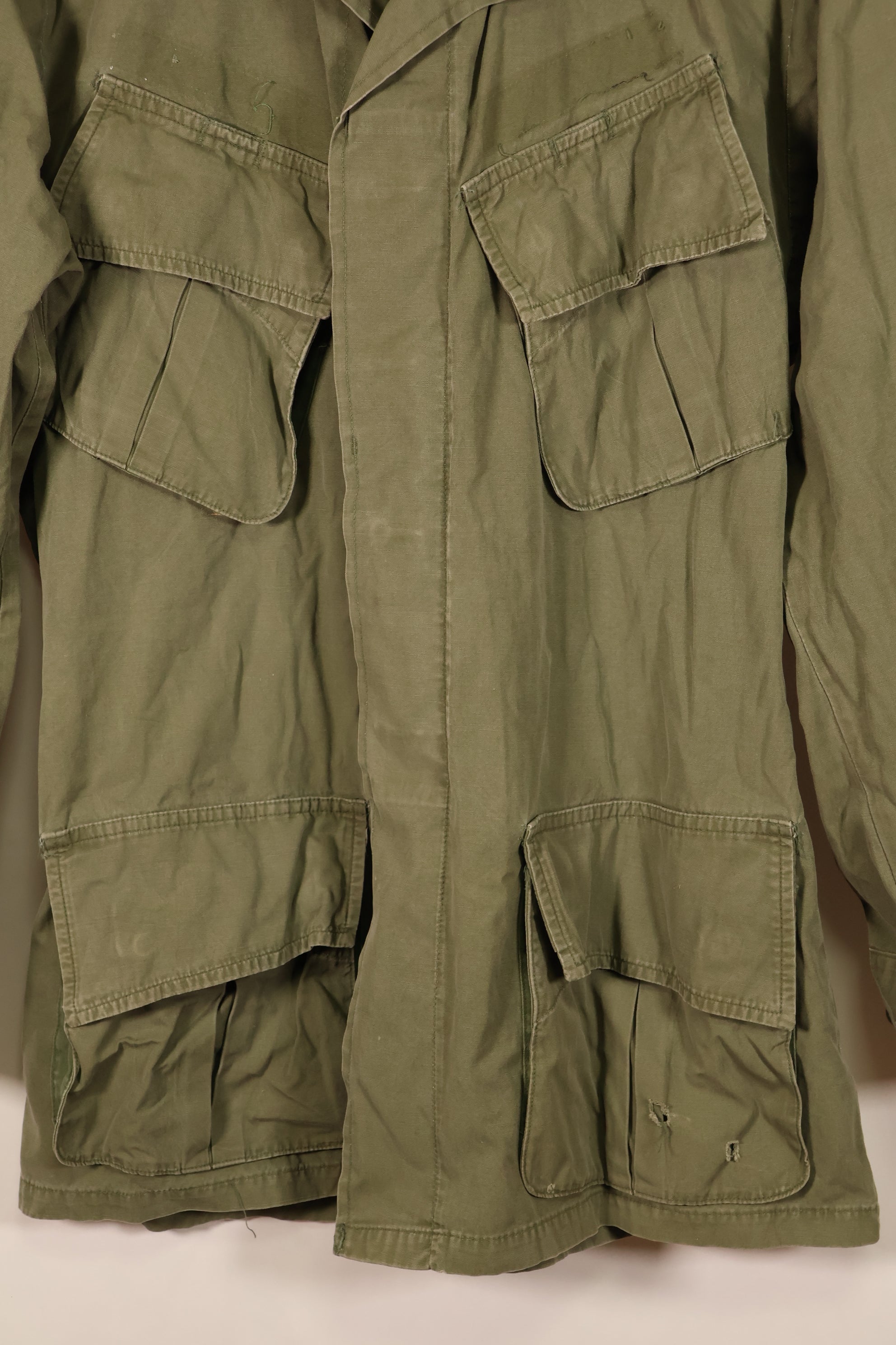 Around 1967; S-R 3rd Model Jungle Fatigue Jacket; Slightly Faded; Used