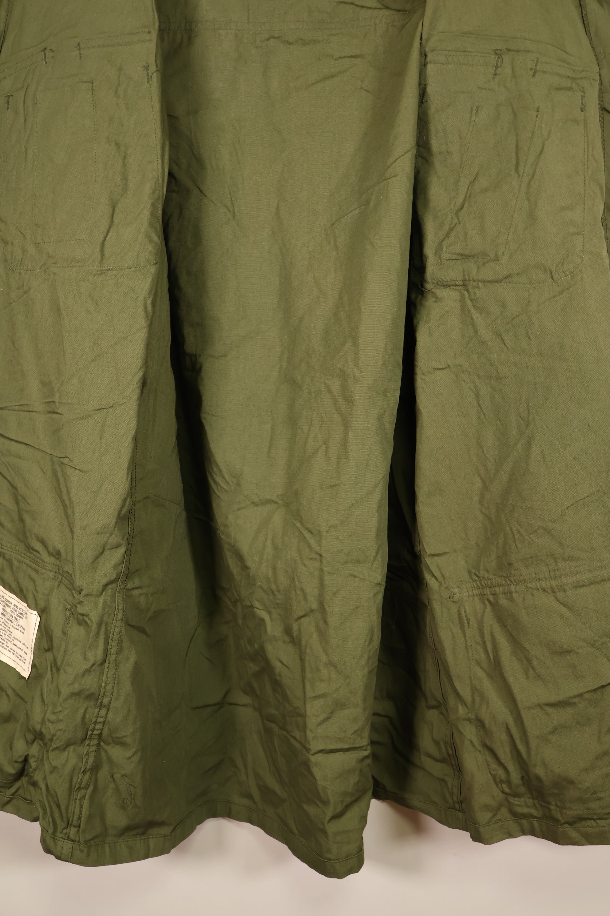 1967 Contract, L-L, Virtually Unused, 3rd Model Jungle Fatigue Jacket, Stains on the Back, Used