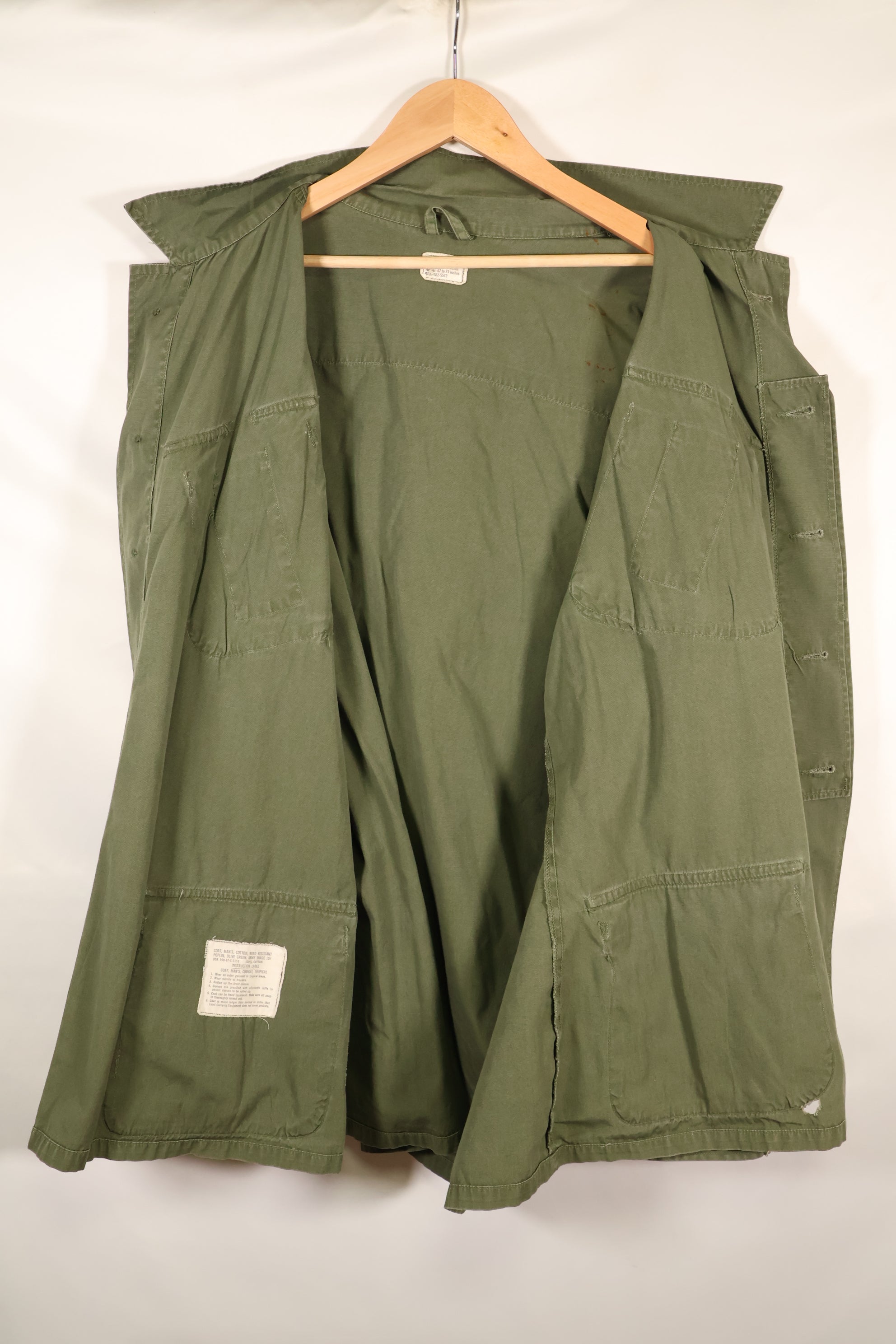 1967 Contract L-R Non Ripstop 3rd Model Jungle Fatigue Jacket Used