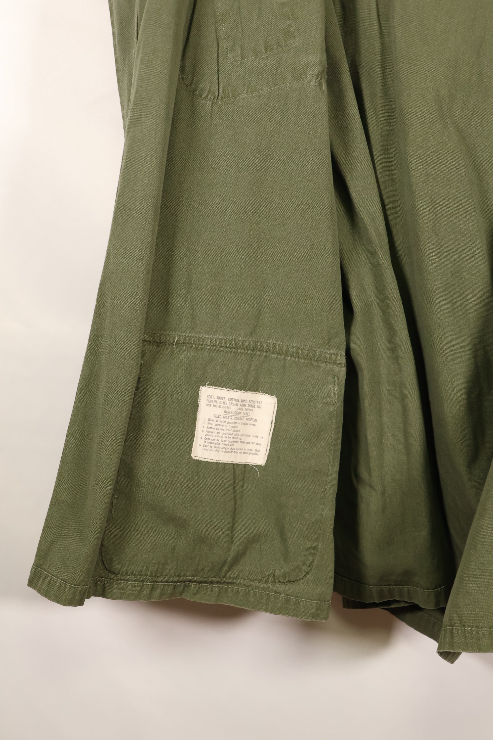 1967 Contract L-R Non Ripstop 3rd Model Jungle Fatigue Jacket Used