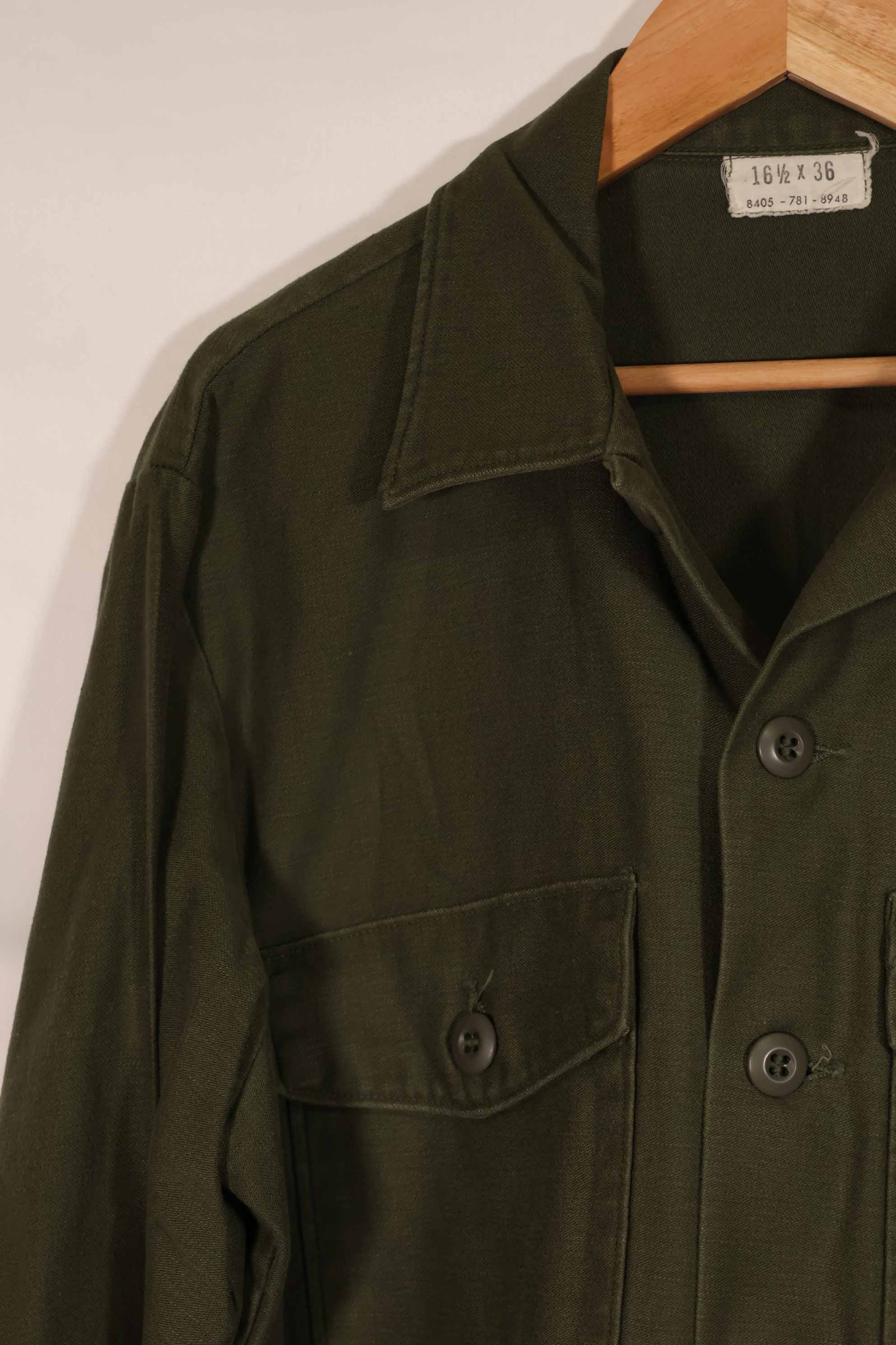 Real 1973 U.S. Army OG-107 Utility Shirt 16 1/2 x 36 Used E