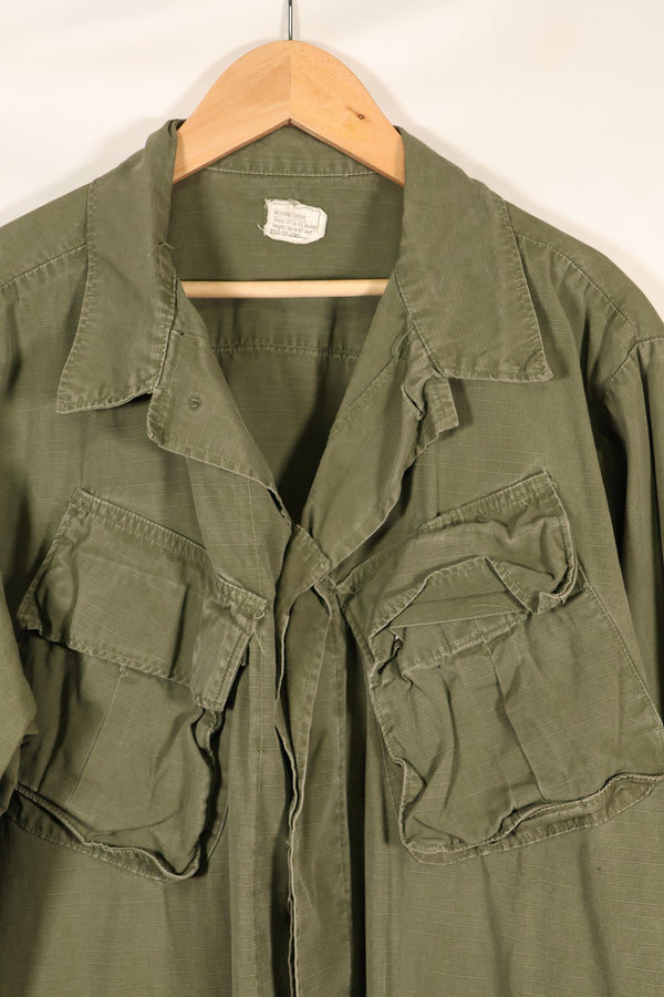 1970 Contract M-S 4th Model Jungle Fatigue Jacket, faded, used.