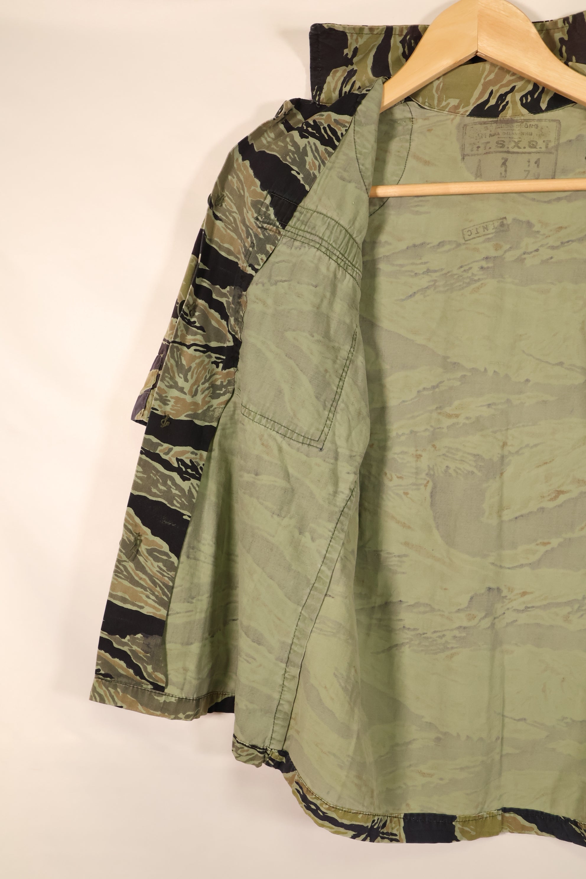 1970, Estimated Size S–M, U.S. Navy Military Advisory Group, Advisor, VNMC 4th Tiger Stripe Set, Used