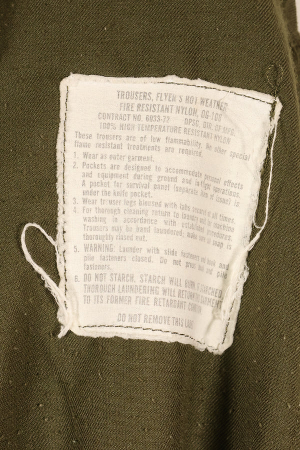 Early 1970s, estimated MEDIUM pilot fireproof pants, size tag missing, used.