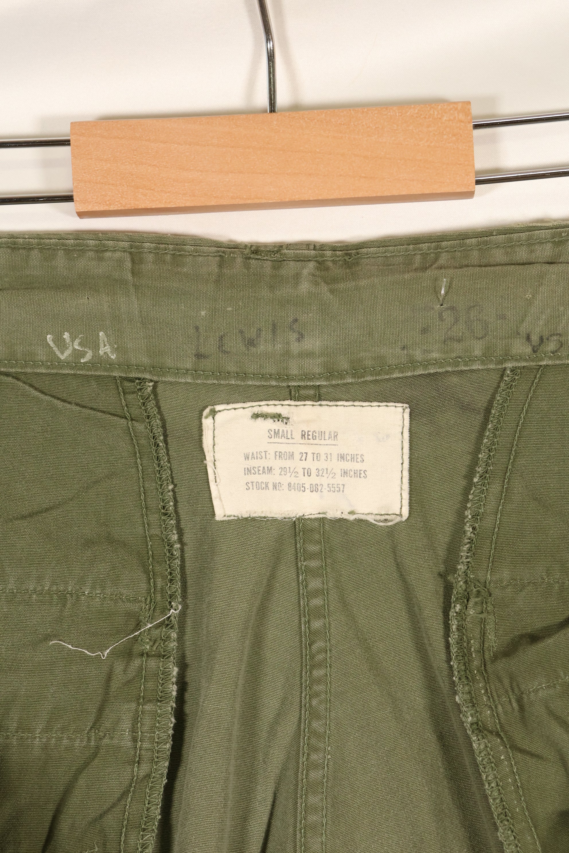 1964 Contract S-R 1st Model Jungle Fatigue Pants, CRC release, faded, used