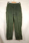 1963 contract, estimated S-L 1st Model Jungle Fatigue pants, dyed, CRC release, faded, used.