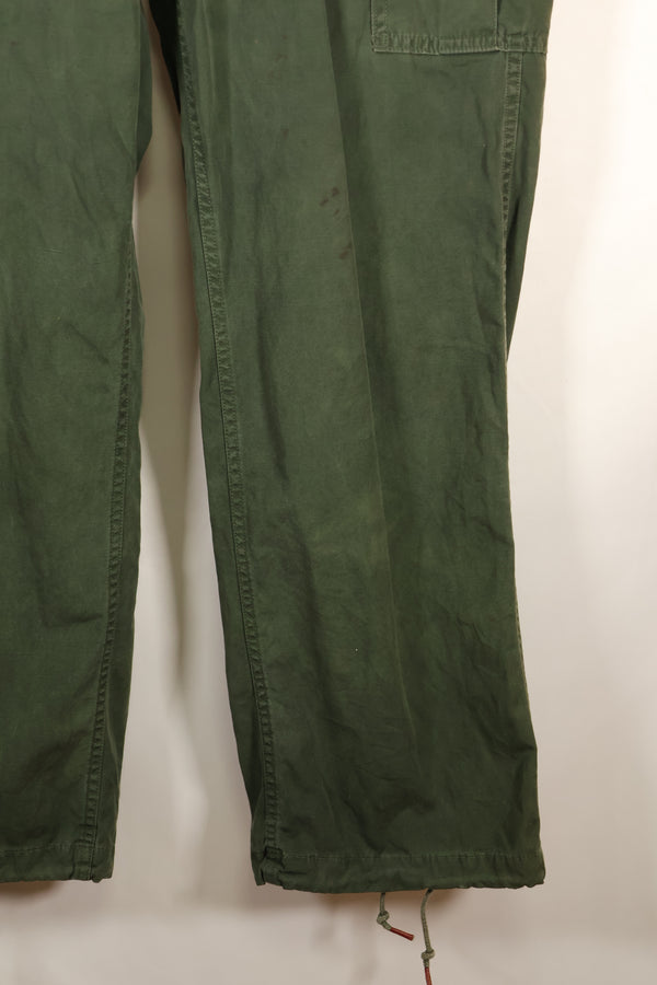 1963 contract, estimated S-L 1st Model Jungle Fatigue pants, dyed, CRC release, faded, used.