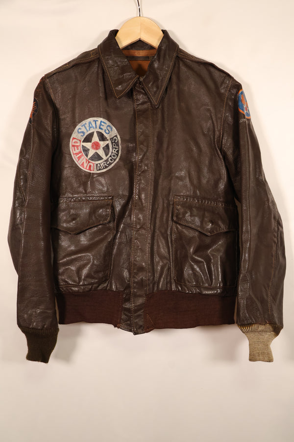 Early 1940s, U.S. Army Air Forces (USAAF), A-2 Summer Flight Jacket, Used, Postwar Paint