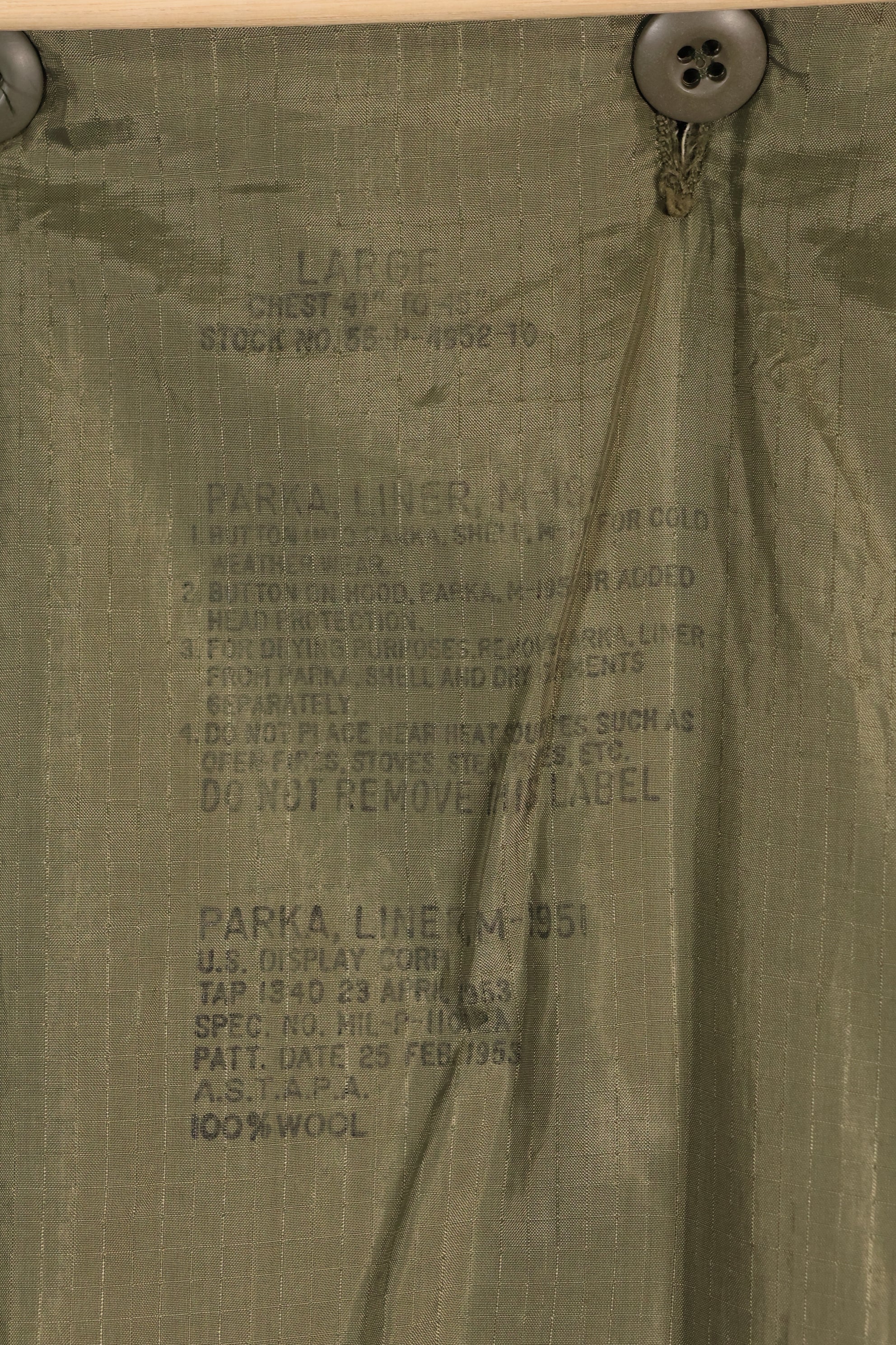 Year Mixed LARGE M65 Field Parka Set M51 with Liner Used D