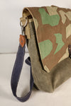 WWII German Luftwaffe splinter camouflage messenger bag made by Signal Depot, USA, using 1940s parts
