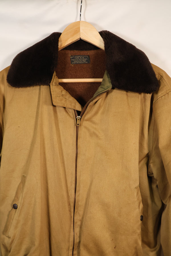 1950's USAF B-15 cotton flight jacket, commercial model, used.