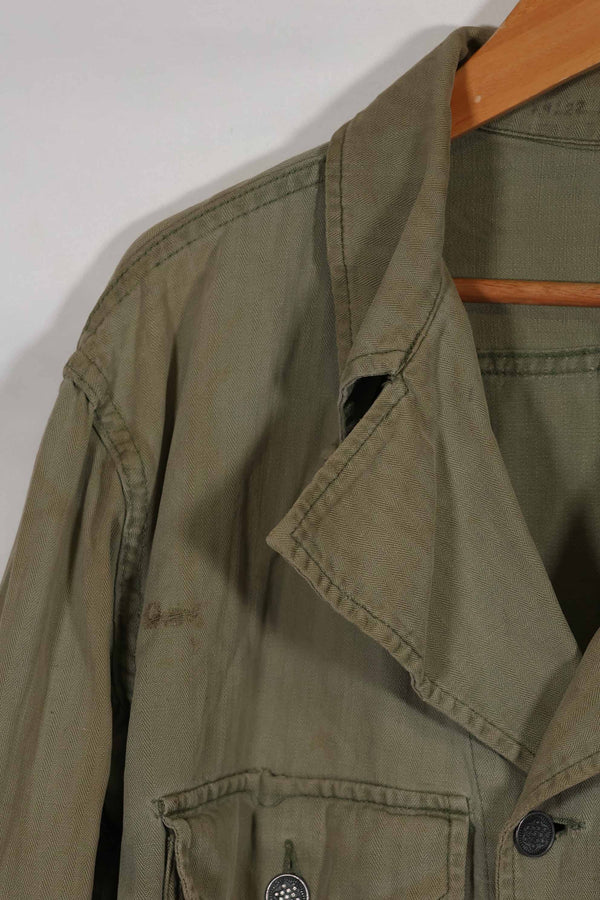 Real 1940s WWII M41 US Army HBT Utility Uniform Jacket Used