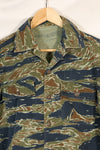 Mid-1970s, Thailand, Silver Tiger half sleeve shirt, tiger stripe, used.