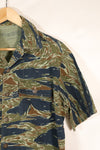 Mid-1970s, Thailand, Silver Tiger half sleeve shirt, tiger stripe, used.