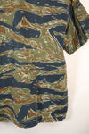 Mid-1970s, Thailand, Silver Tiger half sleeve shirt, tiger stripe, used.