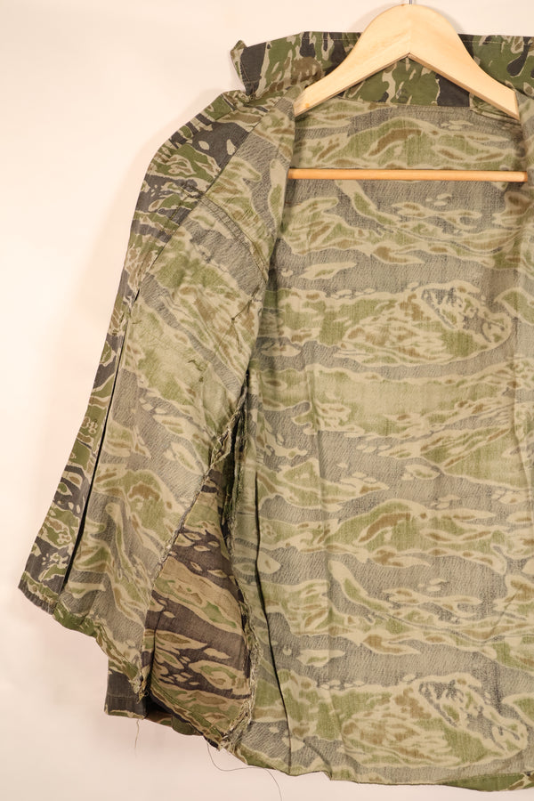 1960s Small Tiger-Stripe Shirt, CIDG Pattern, with Original Patch, Used
