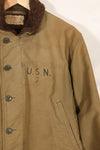 1940s size 38 WWII US Navy N-1 deck jacket, used.