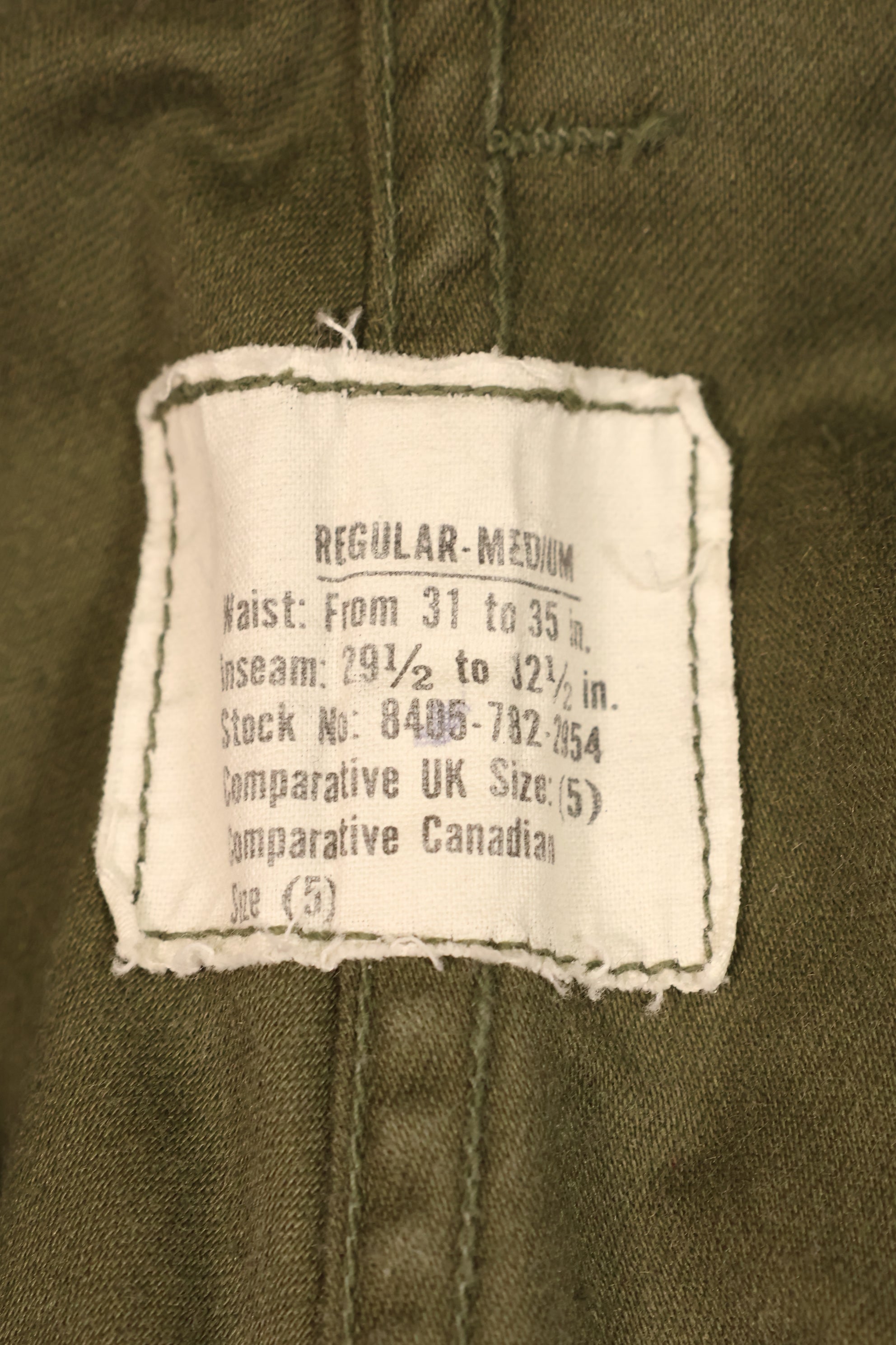 1967 Contract, M-R, U.S. Military, M-65 Field Pants, Early Production, Used