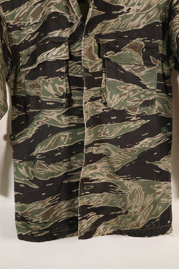 1960's 1/2 A-S Japanese Silver Tiger Shirt, Tiger Stripe, with local alterations, used.