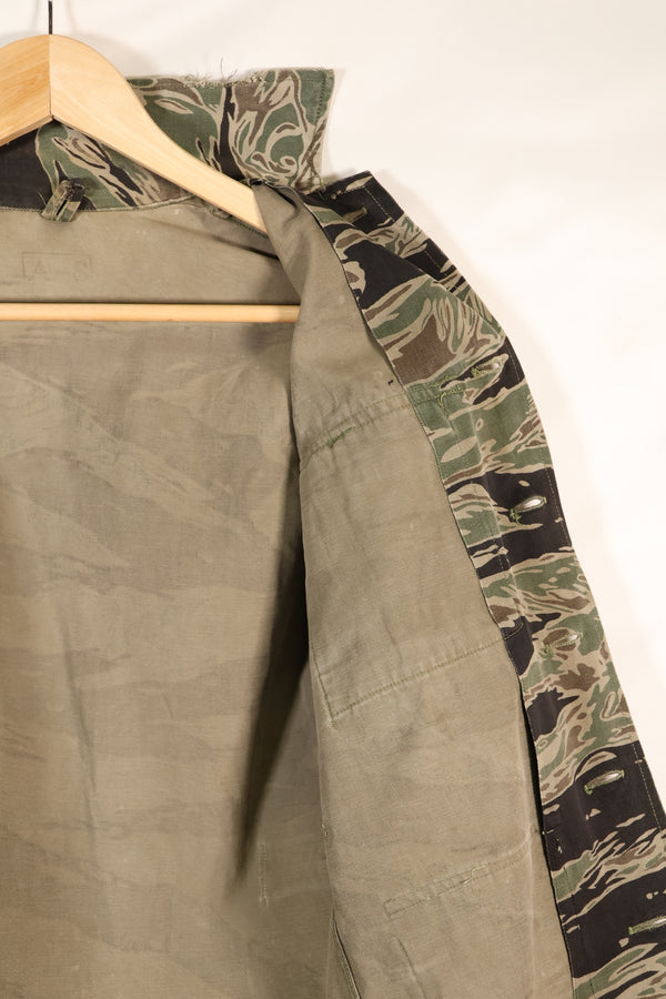 1960's 1/2 A-S Japanese Silver Tiger Shirt, Tiger Stripe, with local alterations, used.