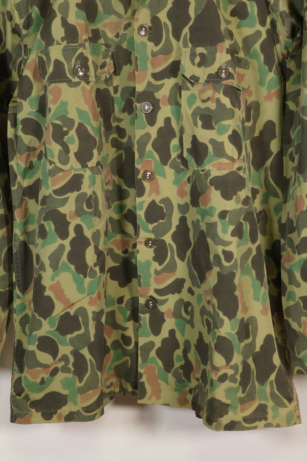 Circa 1970s Korean Army Frogskin Camouflage Nylon Fabric Local Made Shirt Used