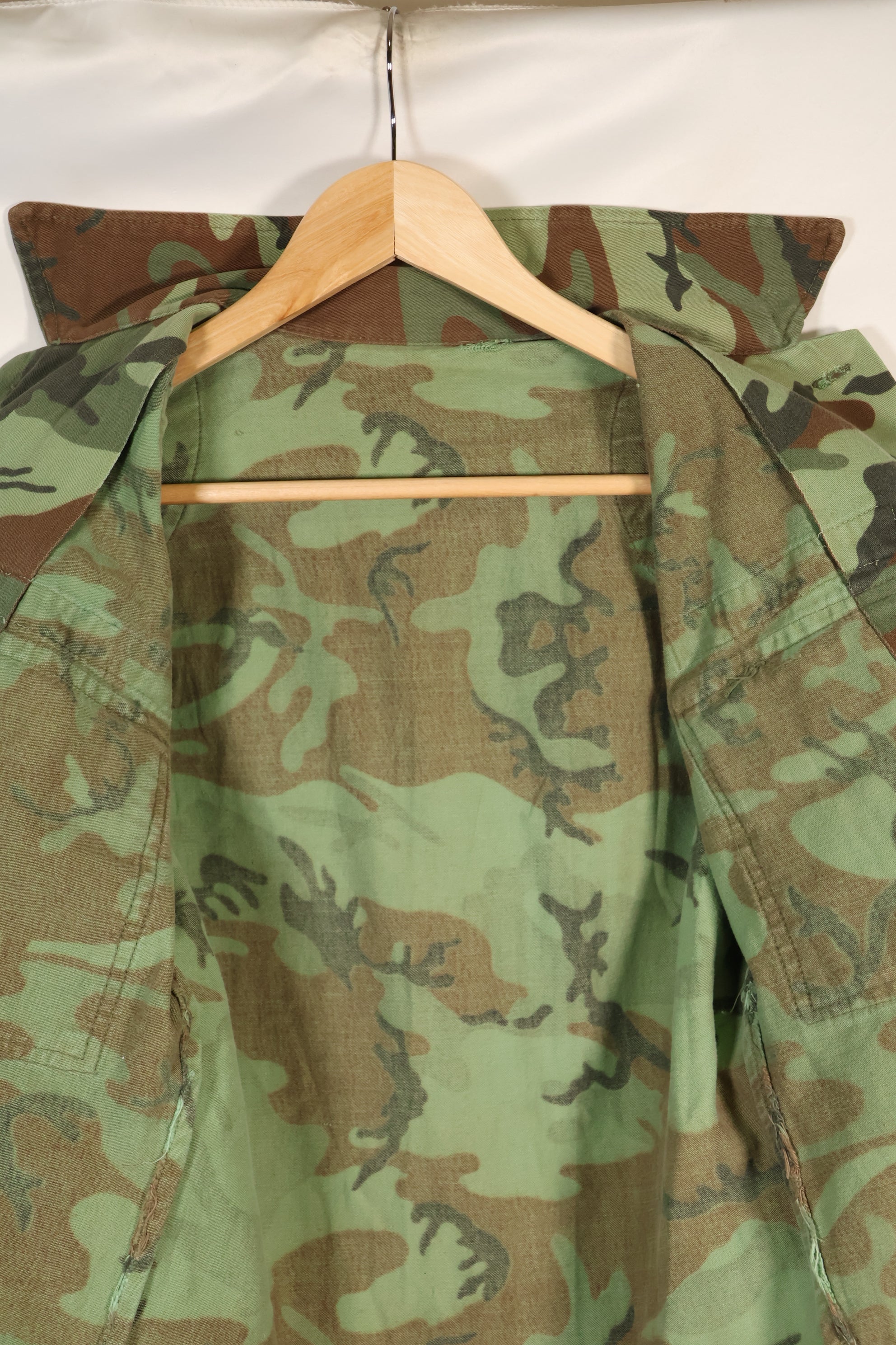 1960s South Vietnam ARVN Green Leaf Camouflage Shirt, used.