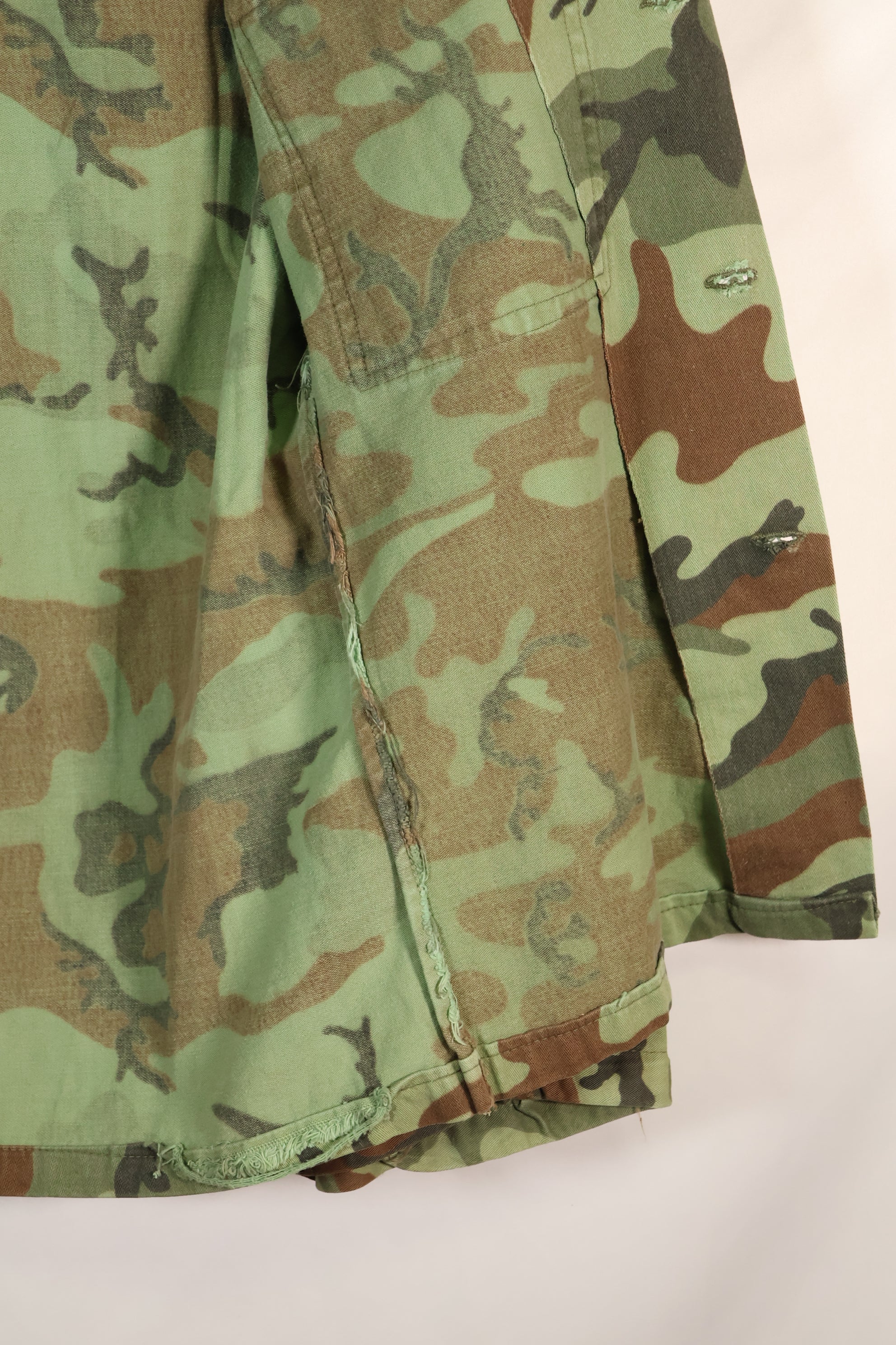 1960s South Vietnam ARVN Green Leaf Camouflage Shirt, used.