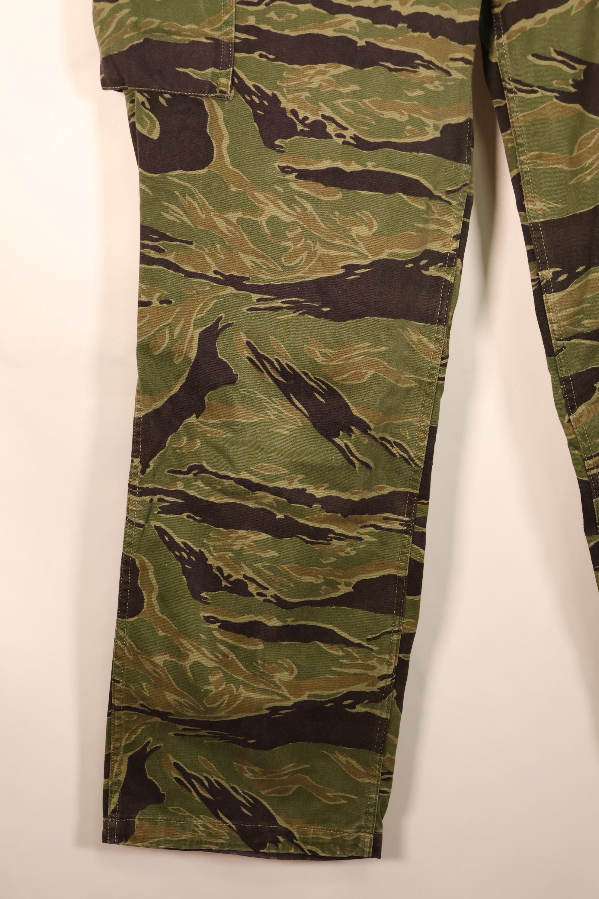 Late 1960s, A-M, Gold Tiger-inspired pattern, Asian-cut pants, in good condition, used