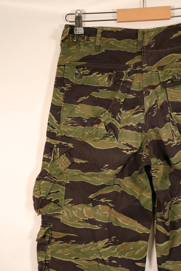 Late 1960s, A-M, Gold Tiger-inspired pattern, Asian-cut pants, in good condition, used