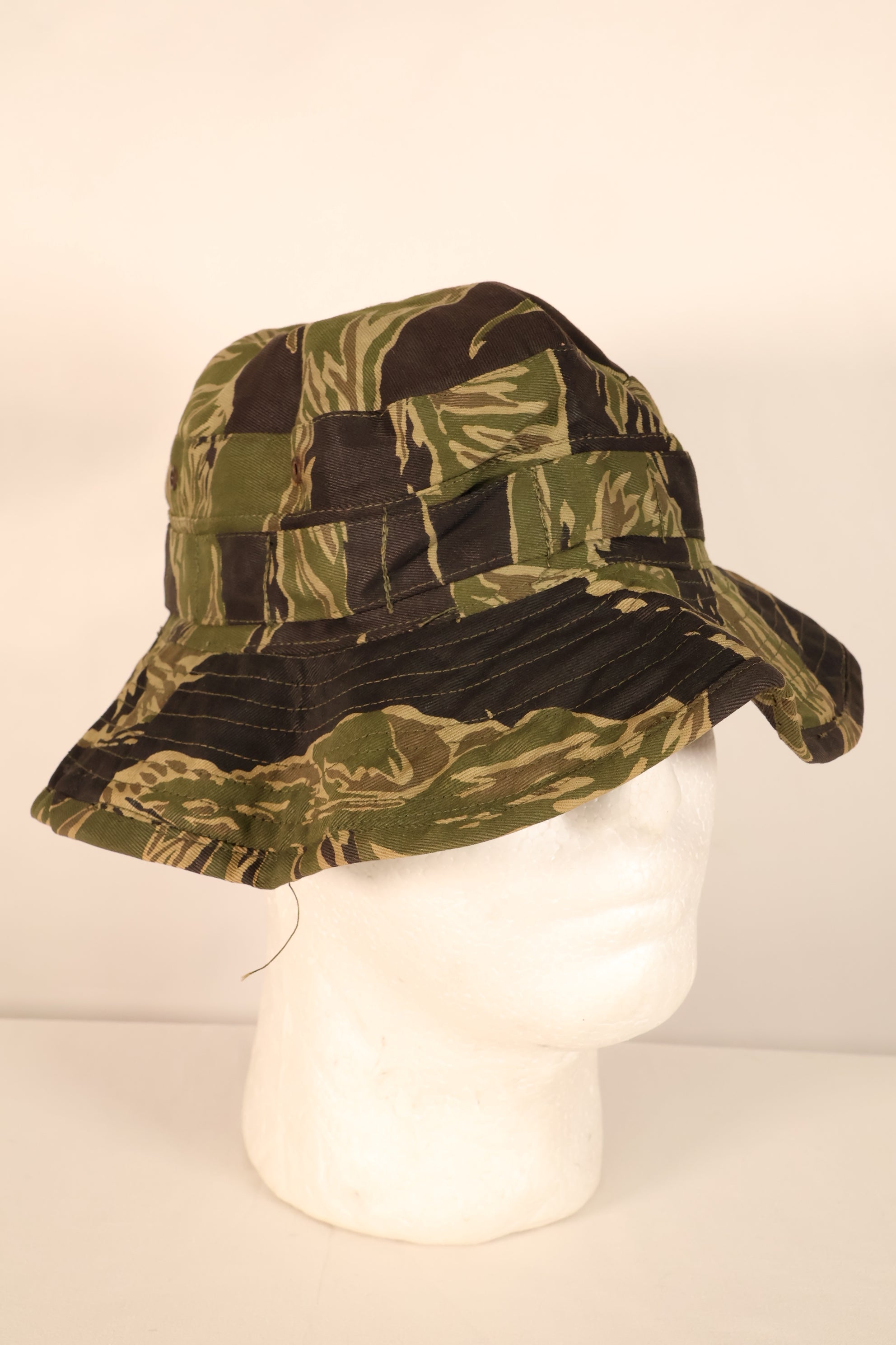 Mid-1960s; Size: Approx. S; Made in Okinawa; Okinawa Tiger Pattern; JWD; CISO Cut; Boonie Hat; Unused