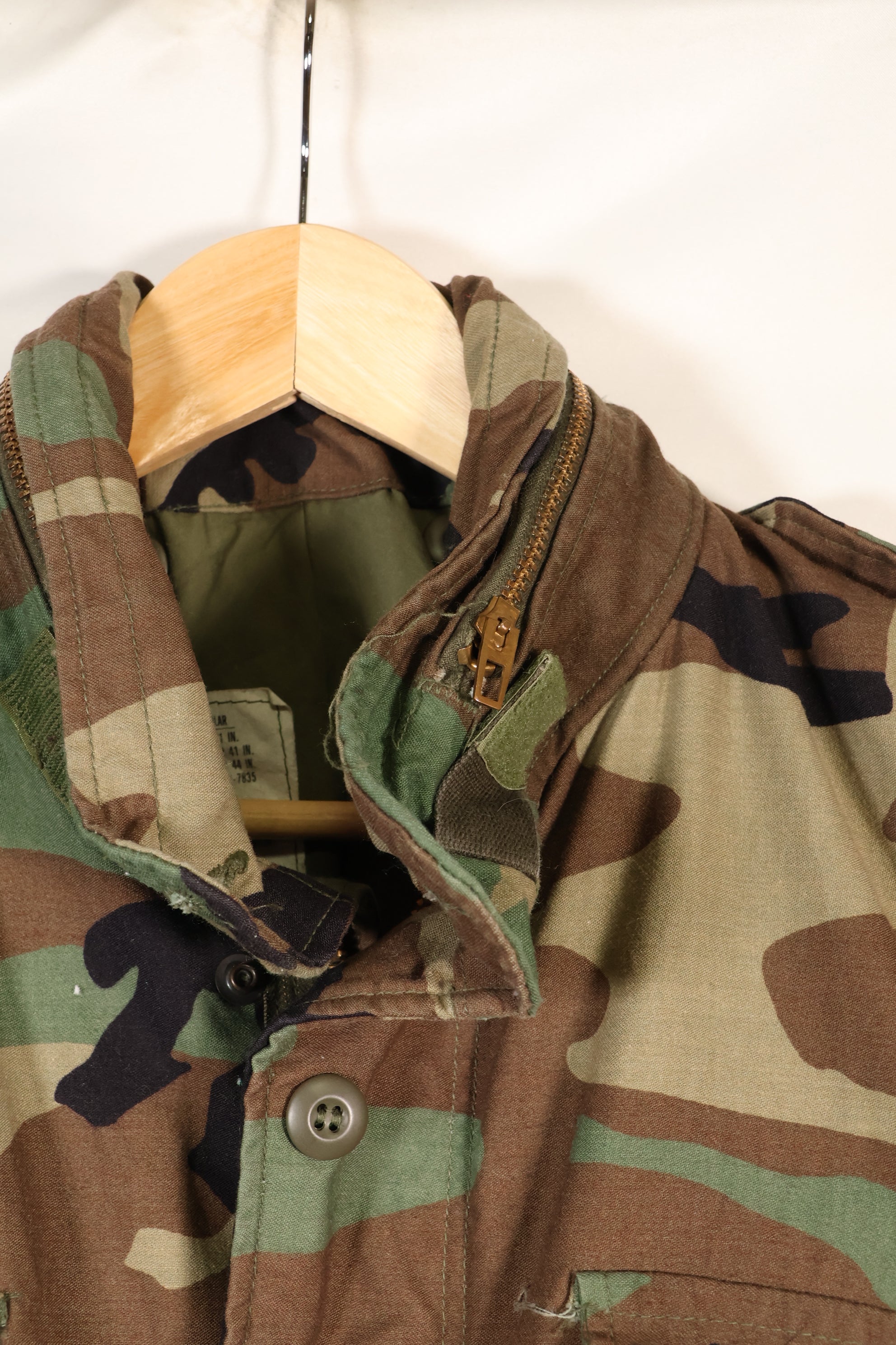1983 Contract M-R Early Lot M65 Field Jacket Woodland Camouflage Brass Zipper Used