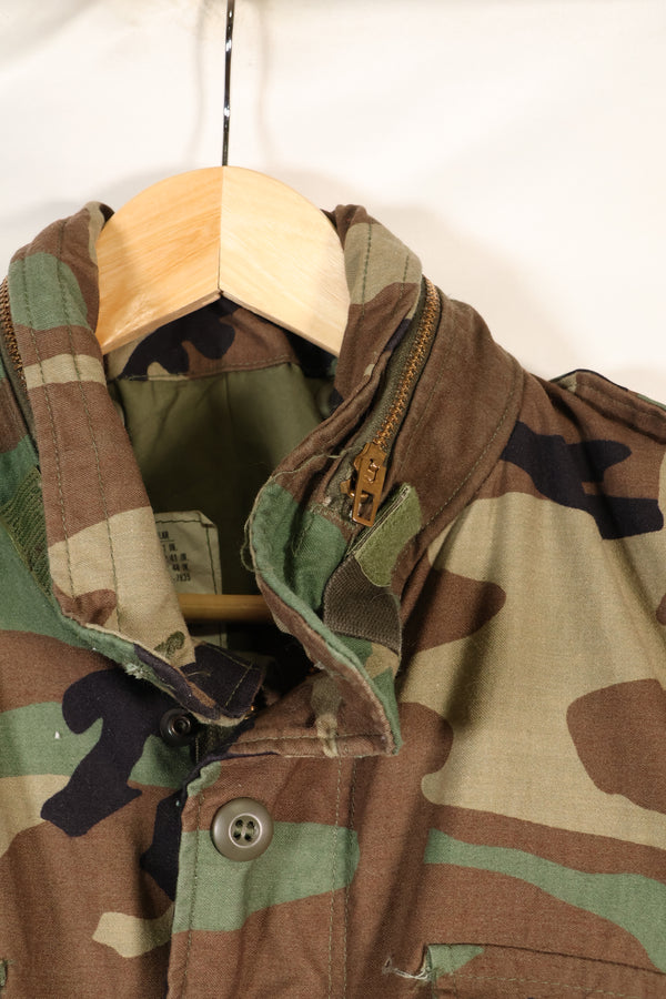 1983 Contract M-R Early Lot M65 Field Jacket Woodland Camouflage Brass Zipper Used