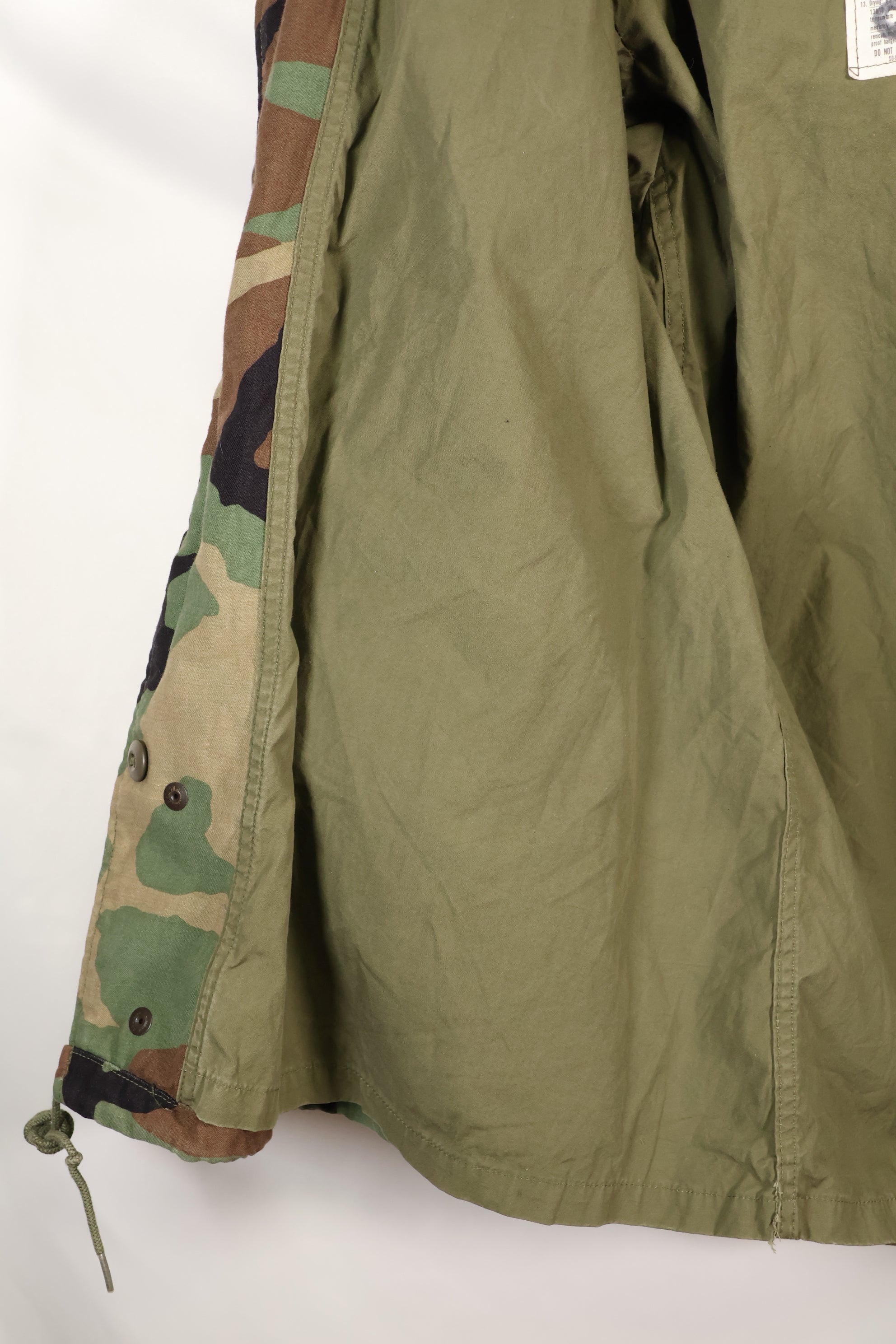 1983 Contract M-R Early Lot M65 Field Jacket Woodland Camouflage Brass Zipper Used