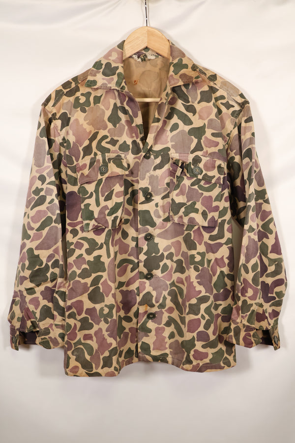 Early 1960s, faded, estimated A-L CIDG, beogum camouflage Asian cut shirt.