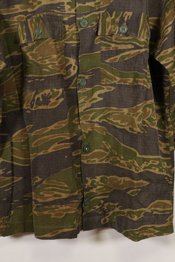 1970s South Vietnamese Marine Corps Tiger Stripe Shirt VNMC Late Ripstop Pattern Used