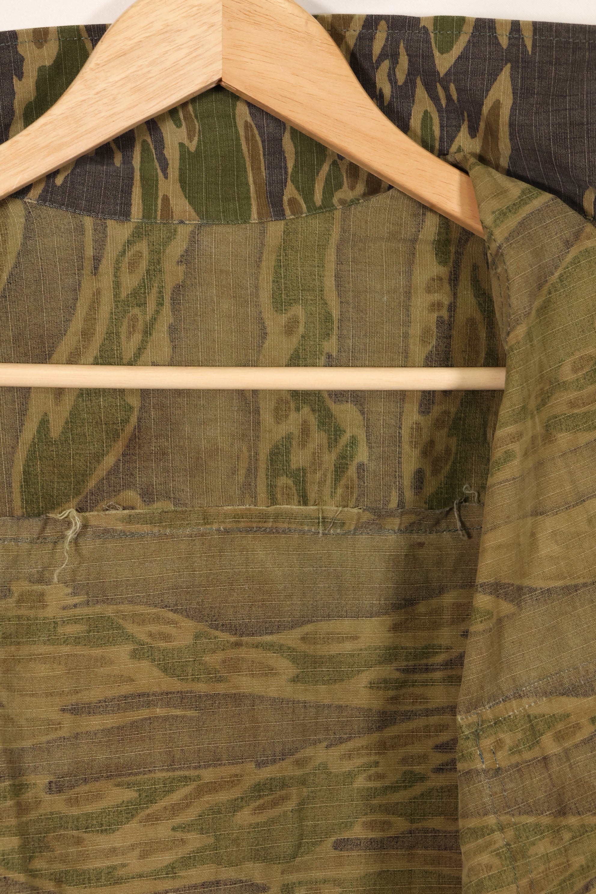 1970s South Vietnamese Marine Corps Tiger Stripe Shirt VNMC Late Ripstop Pattern Used