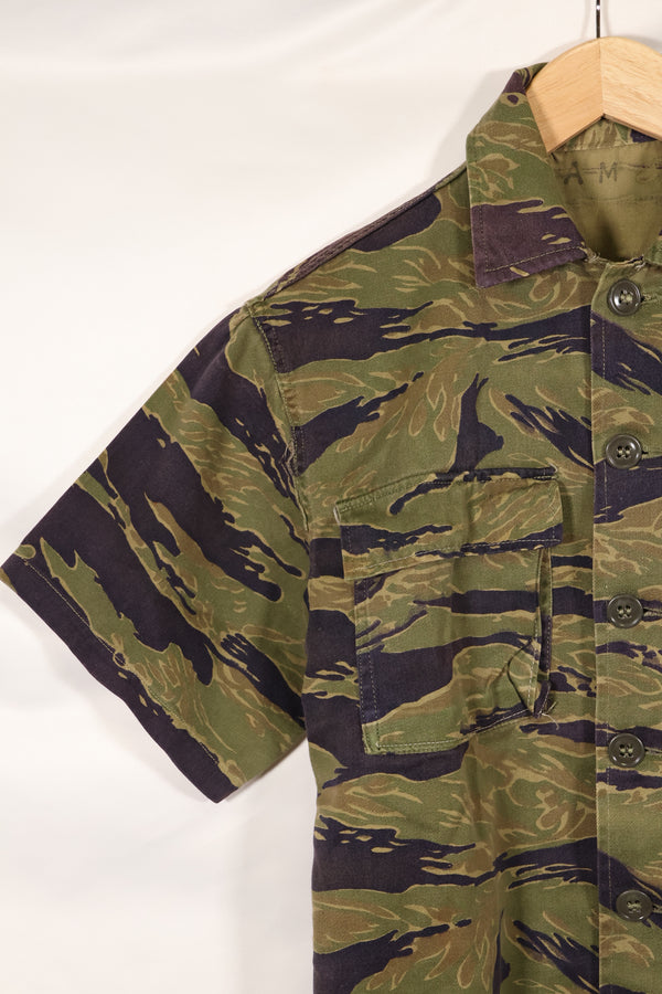 Real A-M Tiger Stripe Shirt Short Sleeve Custom Gold Tiger Derivative Pattern Used