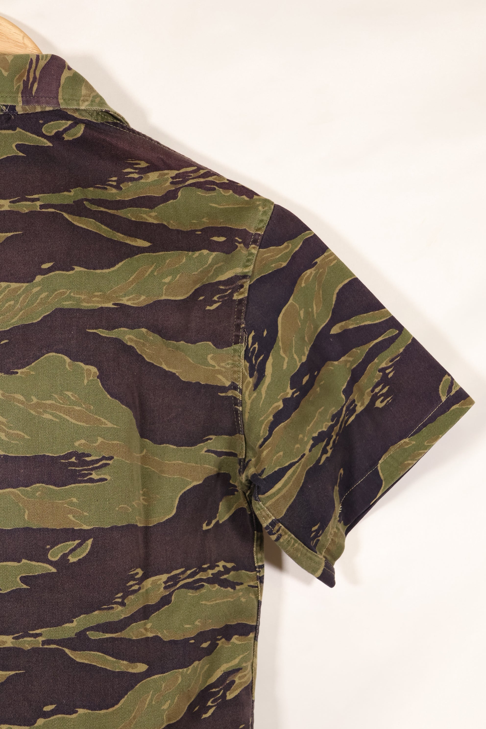 Real A-M Tiger Stripe Shirt Short Sleeve Custom Gold Tiger Derivative Pattern Used