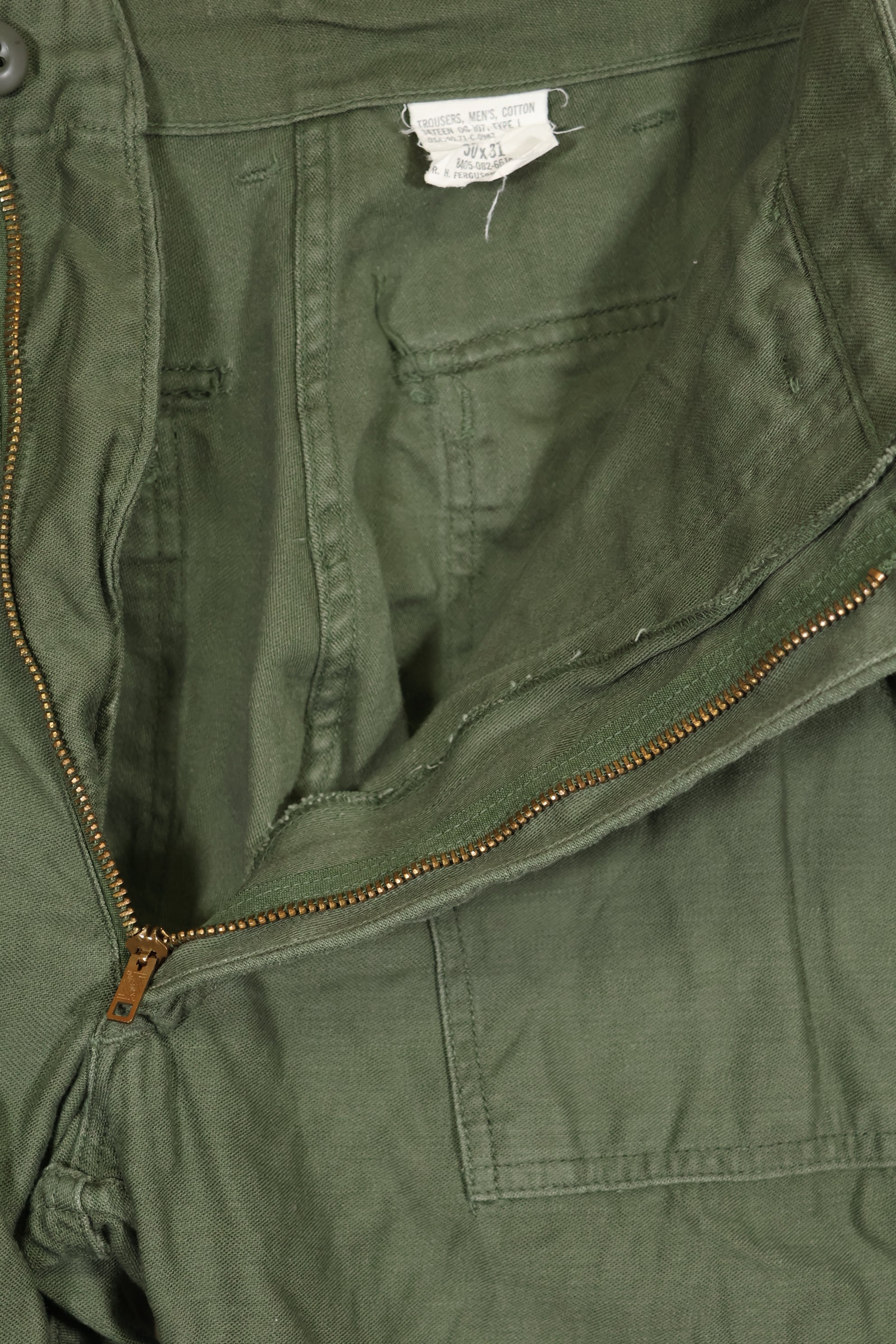 1971 OG-107 utility pants, baker pants, 30 X 31, used.