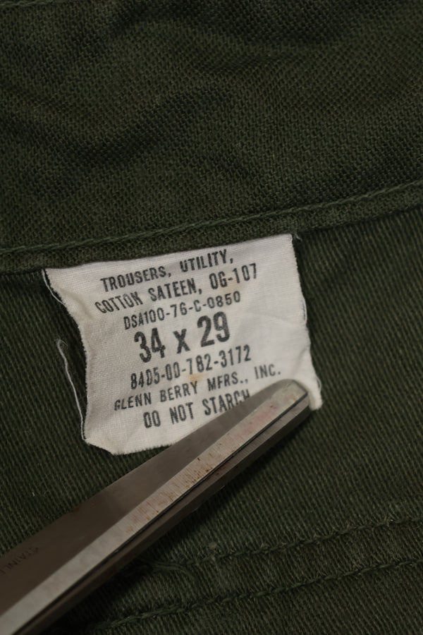 1976 OG-107 utility pants, baker pants, 34X29, used.