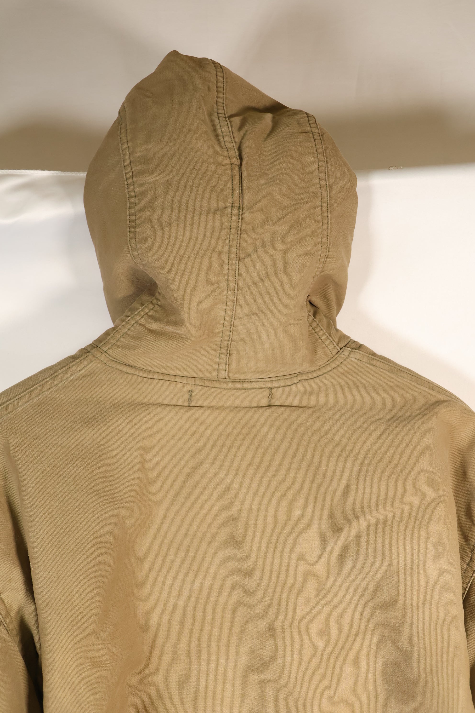 1940s WWII US Navy N-1 deck coat parka, faded, no stencil, used.