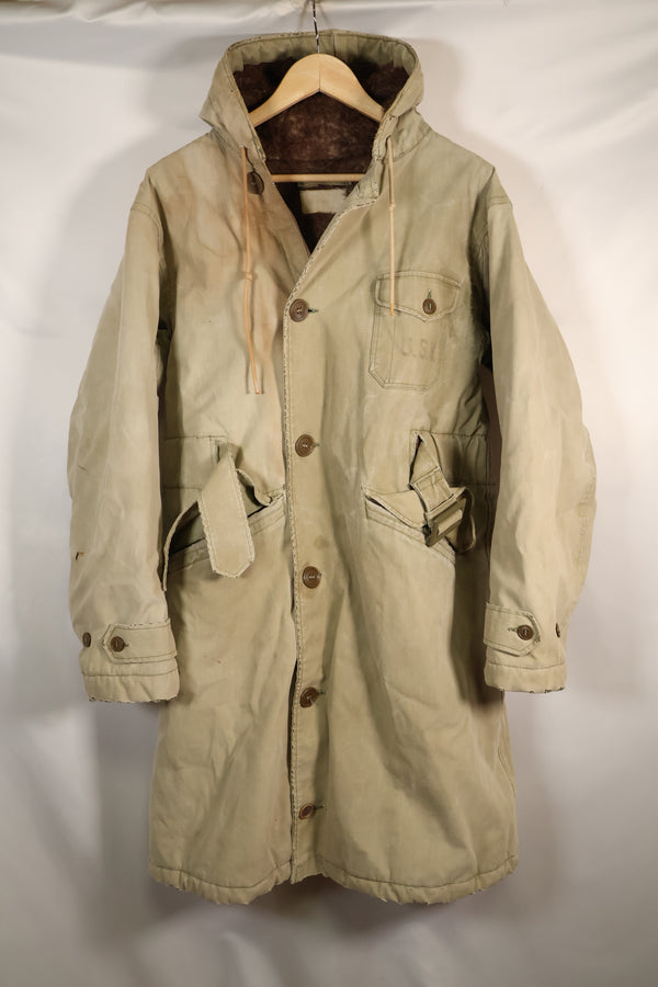 1940's U.S. Navy Deck Coat Parka BB-61 USS IOWA Used