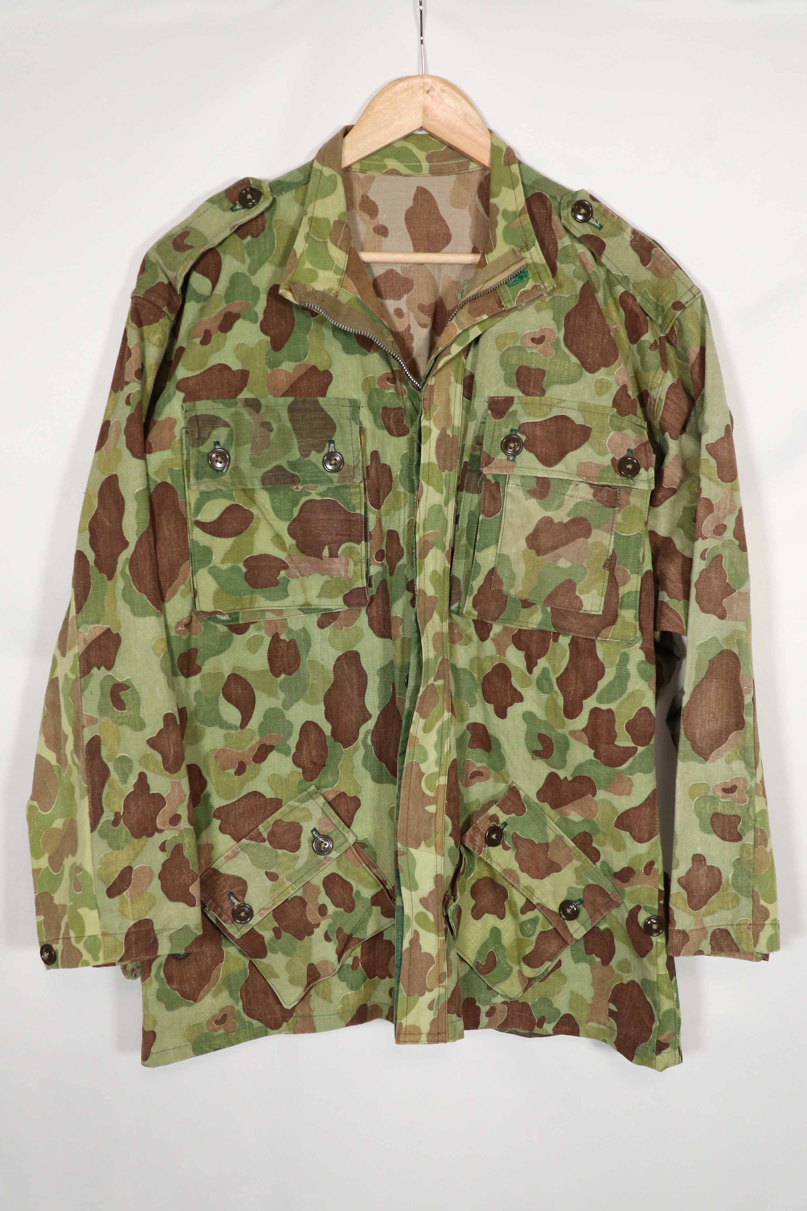 Real Fabric Frogskin Camouflage French Army Airborne Jacket Reproduction Duck Hunter Used