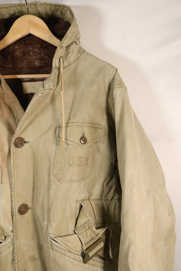 1940's U.S. Navy Deck Coat Parka BB-61 USS IOWA Used