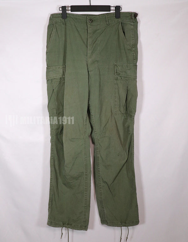 Real Poplin jungle fatigue pants, faded, used.