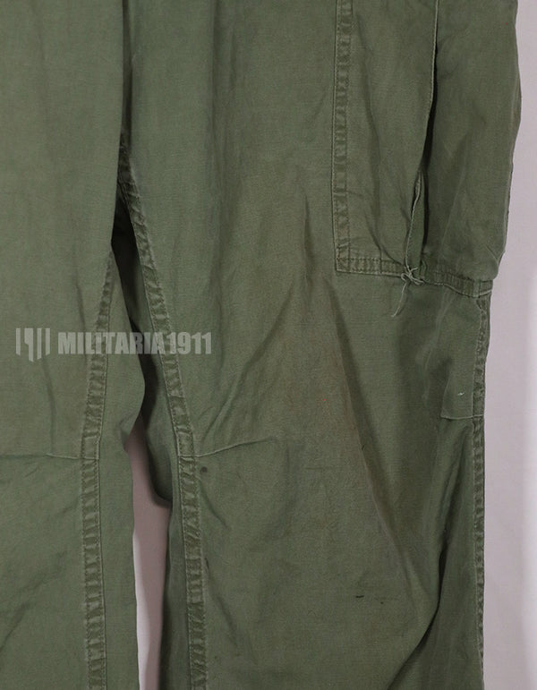 Real Poplin jungle fatigue pants, faded, used.