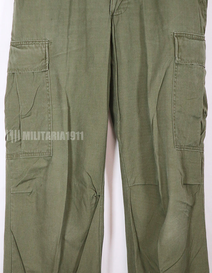 Real 1968 4th Model Jungle Fatigue pants, S-L, used, faded.