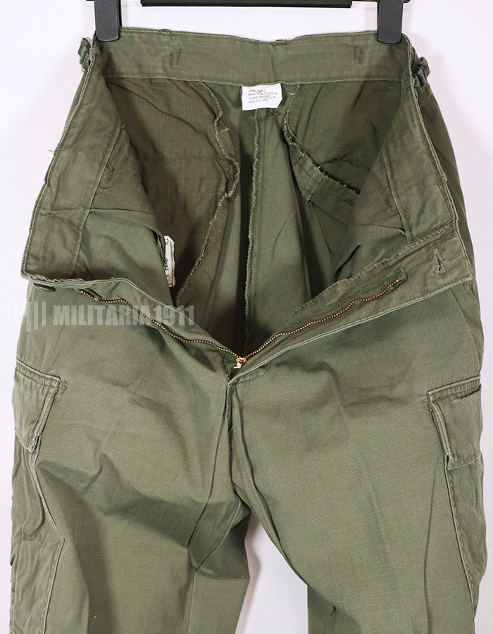 Real 1968 4th Model Jungle Fatigue pants, S-L, used, faded.