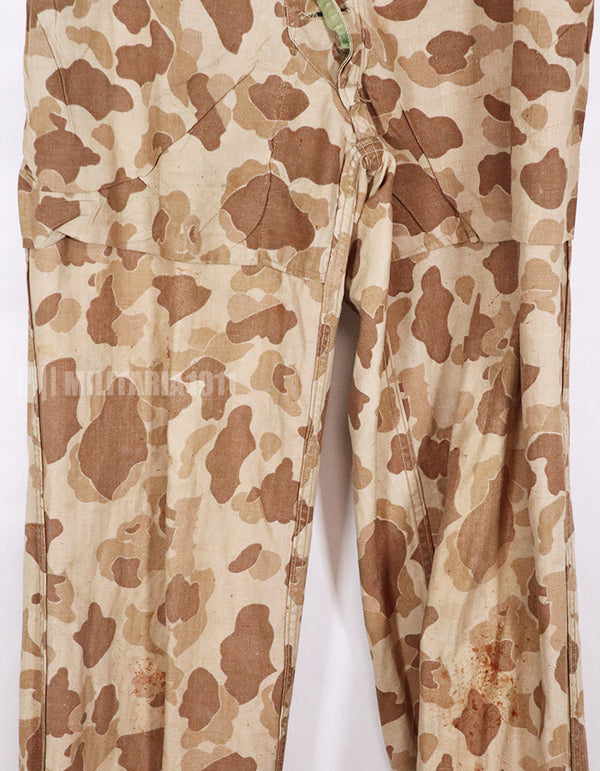 Real 1940s US Marine Corps Frog Skin Camouflage P44 Reversible Pants Used