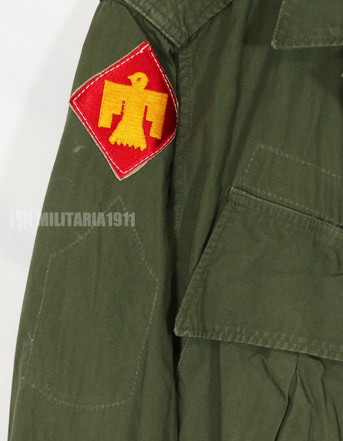 Real 2nd Model Jungle Fatigue Jacket, S-S, with patch attached afterwards, used.